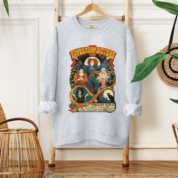 🚨 LAST ONE 🚨 Hocus Pocus Sanderson Sisters Concert Crewneck Sweatshirt - Picture 3 of 10